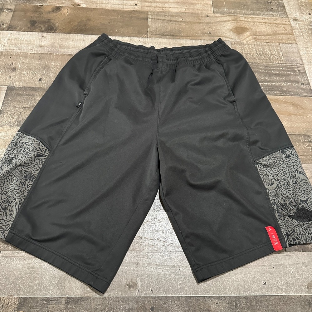 Air Jordan Wings Blockout Basketball Shorts Men's Black Gray XL
